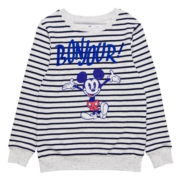 Disneyland Paris Tops - Disneyland Paris Striped Bonjour Long Sleeve Top